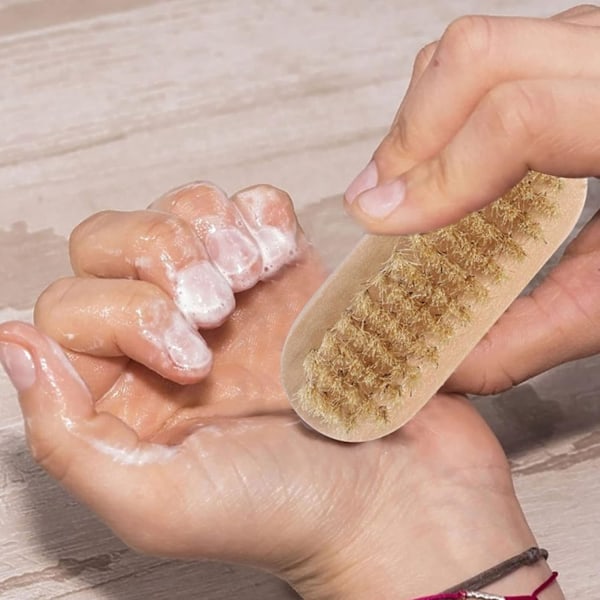 Skrubb rengöringsborste för naglar Dubbelsidig borste Nagelborste