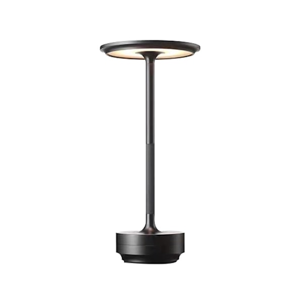 Trådløs Bordlampe, Dæmpbar, Metal, USB Genopladelig, Skrivebordslampe - 1 stk - WELLNGS black