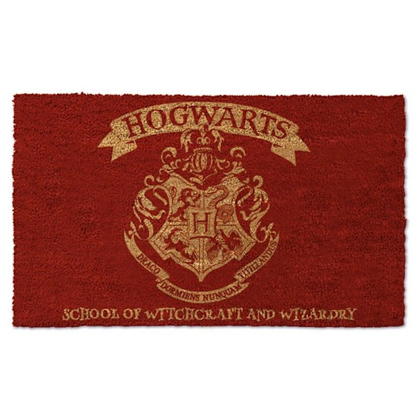 Harry Potter Officiell Välkommen till Hogwarts Dörrmatta En Storlek Röd