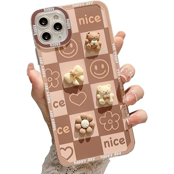 Yhteensopiva iPhone 11 Pro Max -kuoren kanssa naisille ja tytöille, söpö