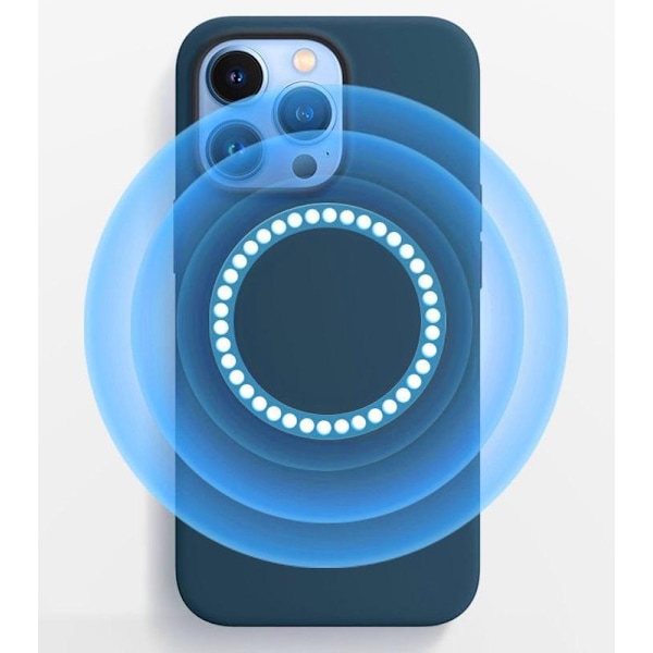 Apple Flydende Silikone Cover med MagSafe og Animation (Viser Hvid Cirkel) til iPhone 14/Pro/Plus/Pro Max - Hyldebær iPhone14 Promax