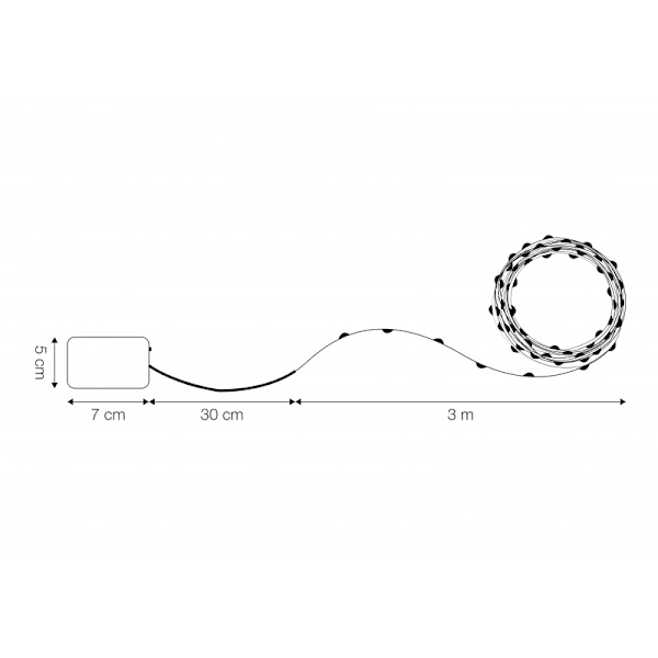 2 stk Lyslenker 60LED 3 meter SVART