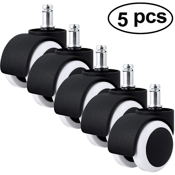 Kontorstolhjul (5 stk), Stille harde gulvhjul Swivel-X71-