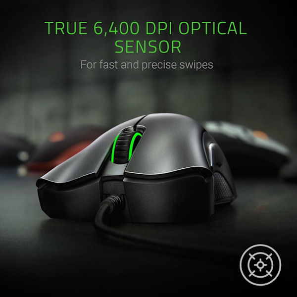 Essential Gaming Mouse with 6400 DPI Optical Sensor black