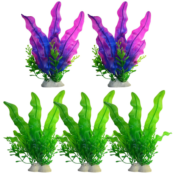 Akvarieplanter, 5 stk. kunstige akvarieplanter, til akvariedekoration.