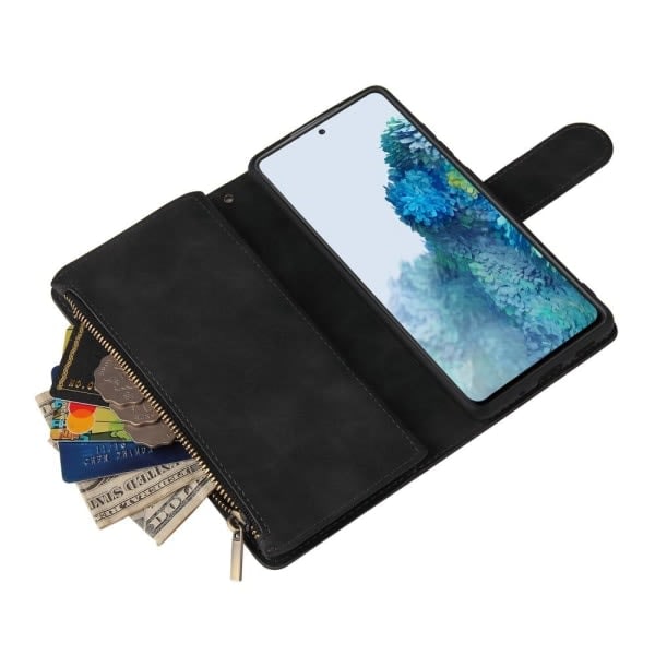 Samsung Galaxy S20 FE - Multifunktionelt Pungcover - Sort Sort Sort