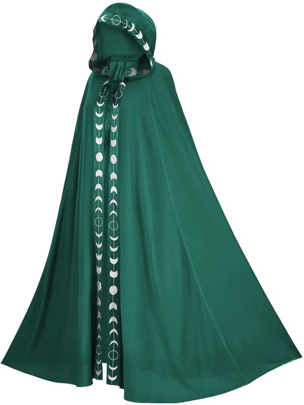 Hættekape til voksne Middelalder Renæssance Cosplay Kostume til Halloween og Rollespil M Green
