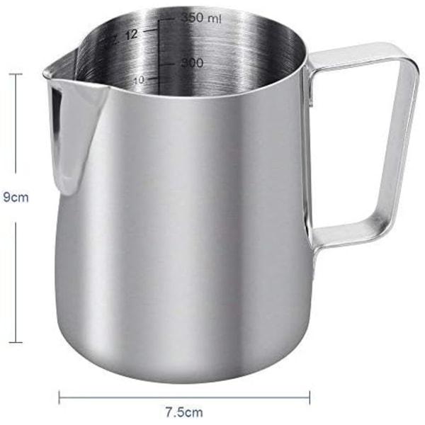 350ml Melkekanne 304 Rustfritt Stål Melkekanne Gravert Gradert-X71-