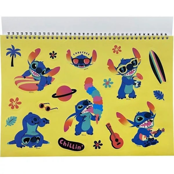 Disney Stitch Ritblock A4 Maalauskirja Tarroilla