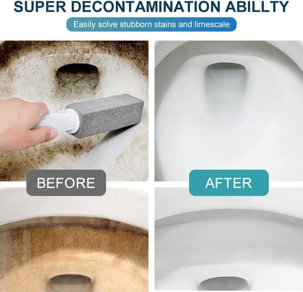 3-pack Pumice Stone for Toilet Cleaning with Extra Long Handle