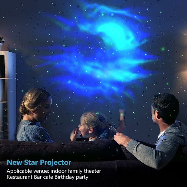 Stjernehimmel-projektor, Ocean Wave Galaxy-lampe med fjernkontroll