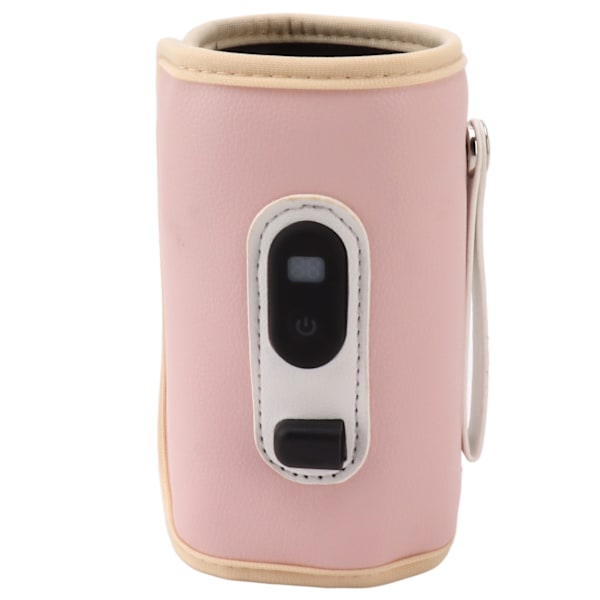 Baby Mjölkflaskvärmare USB Digital Display 5 Hastigheter Bärbar Baby Mjölk Värmehållare för Mjölk Bröstmjölk Vatten Rosa