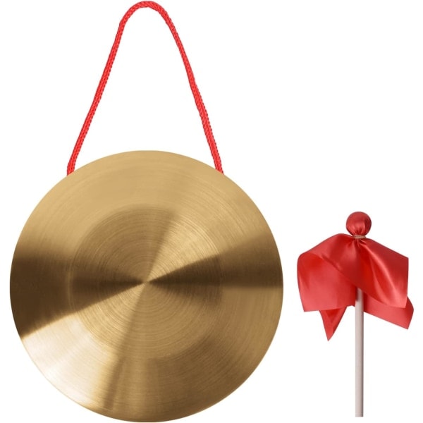 CDQ Universal minigong med kølle, dekorativt messinginstrument, håndgong i messing for bryllupsfestkirke-FQ2-