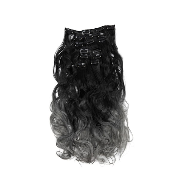 Clip in extensions hårforlengelser 7 deler syntetiske Parykk hårstykker 27H613