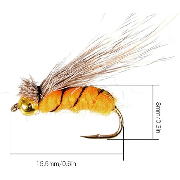 Sett for fluefiske, 40 fiskesluker Flugfiske E
