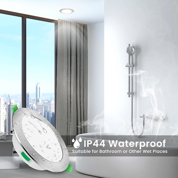 6-pack 7W Ultratunna dimbara LED-downlights Cct 75-85 mm utskärning nickel