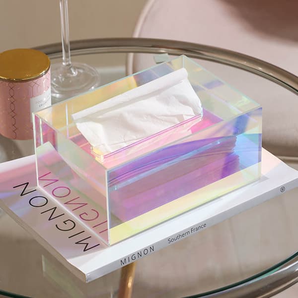 Akryl Tissue Box Hållare Stor Kapacitet Servettförvaring för Badrum Vardagsrum-X77-