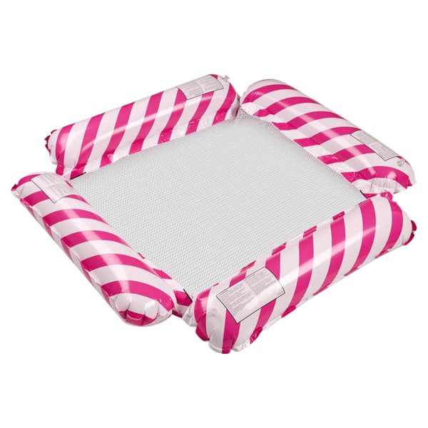 Inflatable Water Hammock 2-in-1 Pool Float Pink/White 100x100 cm 310