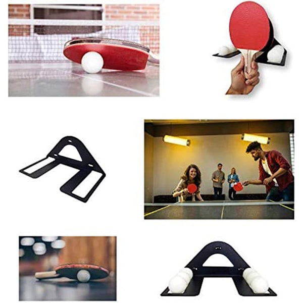 1 stk bordtennisracketholder pingisballholder bordtennisrackdisplaystativ med ballholder hylle, racket oppbevaringsstativ