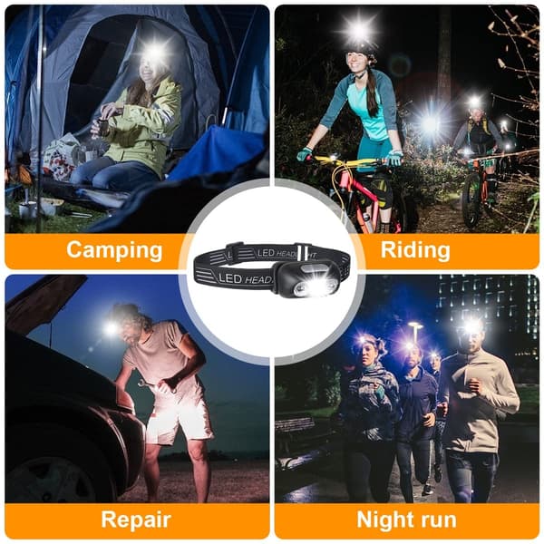 2-pack USB Rechargeable Headlamp, IPX6 Waterproof Headlight, Ultralight Super Bright 160 Lumen LED Headlamp with Motion Sensor and Red Light Modes