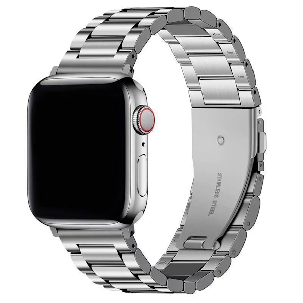 Rustfri armbånd kompatible 45mm 44mm 42mm 41mm 40mm 38mm stål med etui til Ultra Series 9 8 7 6 5 4 3 2 1 sølv sølv silver 38mm/40mm/41mm
