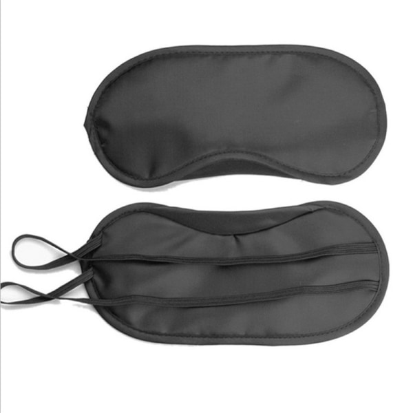 10 ST. Polyester mörkläggning för ögonbindel Flyggåva Sömnfärg Spel Expand Travel Eye Cover Black