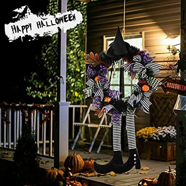 Halloween Etuoven Seppelekyltti Noidanhattu Jalat Riippuva Jalka
