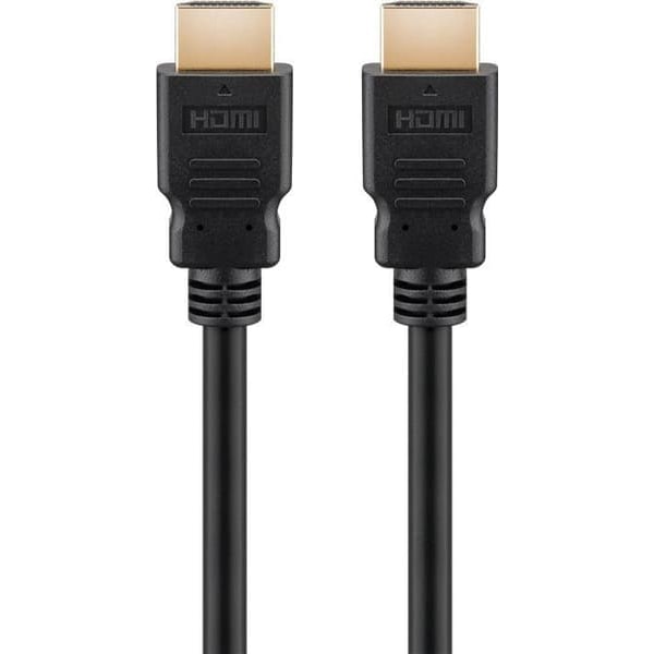 HDMI-kabel 10m, gullbelagt, 1.4, rund, svart svart 10 m