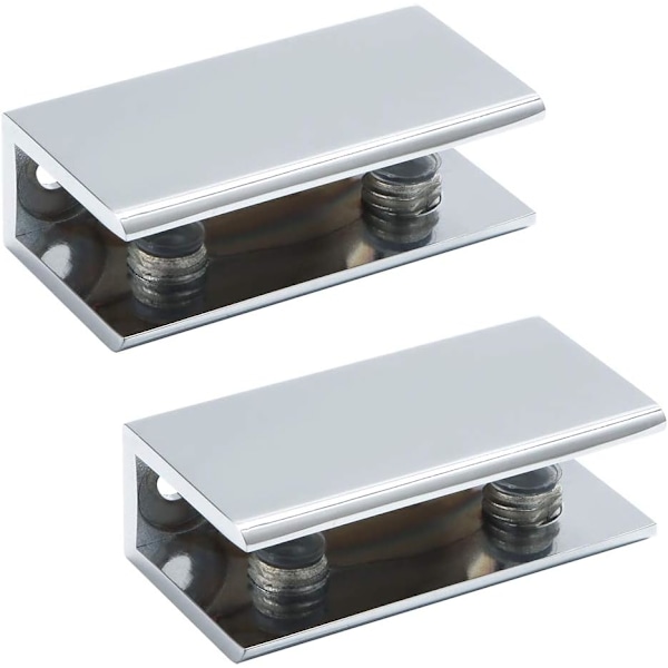 Glasklemme Glashylde Konsol Vægbeslag Dørhængsel, 8-12mm Tykkelse Adaptivt Glas, Rustfrit Stål Poleret Overflade, 2 stk, EBL2012-2P 56 x 27mm-FQ5-