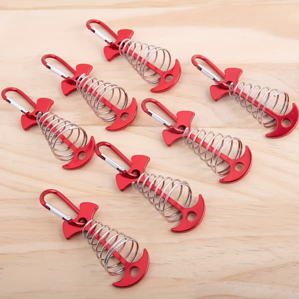 Vindtäta tältpinnar i aluminium (7-pack) – Campingfiskbensankare för säker rep- och däcksfixering 12pcs Gold/Black