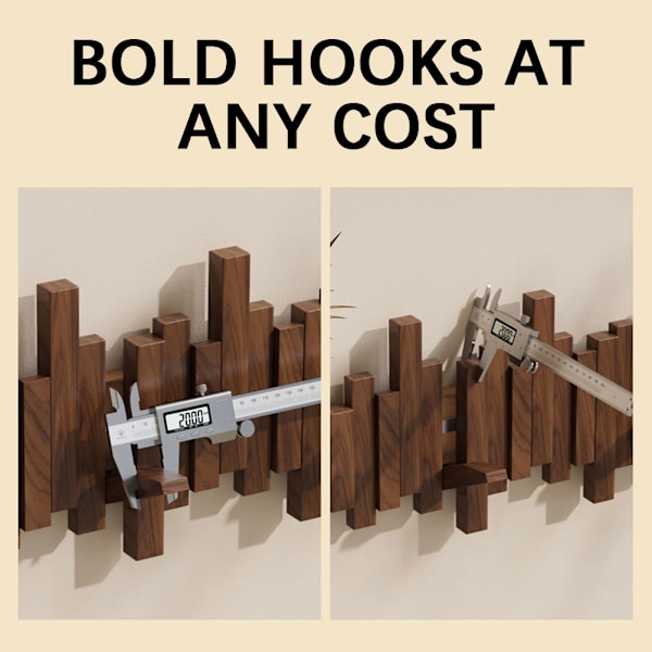 Träpiano Klädhängare Väggmonterad Klädhängare Multifunktionell Fällbar Hängare Estetisk Rumsinredning Valnöt Black Walnut 3 Hooks