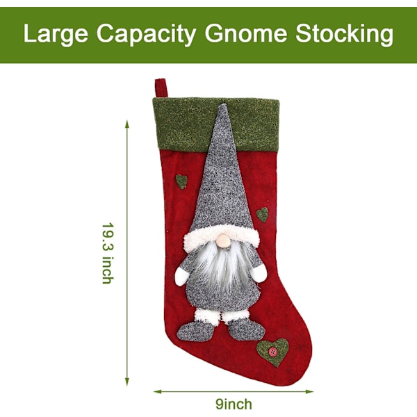 Gnome Julstrumpa i flera delar 3D Julstrumpa-X71-