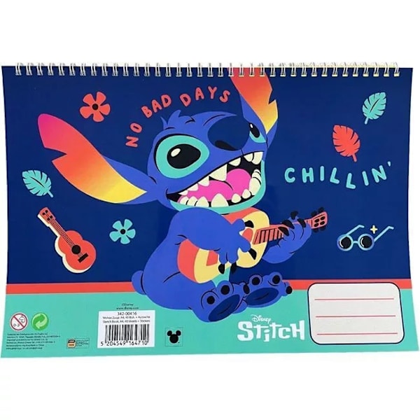 Disney Stitch Ritblock A4 Maalauskirja Tarroilla