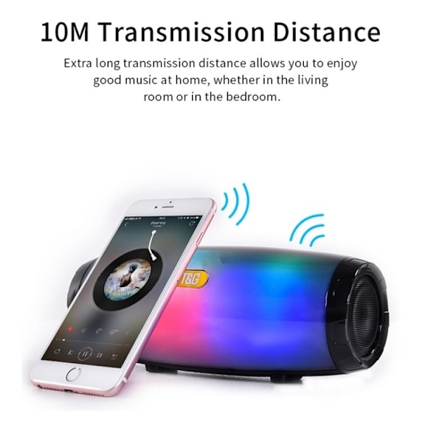 Bluetooth-kaiutin LED-valoilla - Langaton - Musta