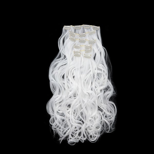 Clip in extensions hårforlengelser 7 deler syntetiske Parykk hårstykker 10T16