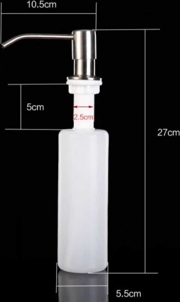 Indbygget sæbedispenser - 300 ml - Rustfrit stål - 360° drejelig - Praktisk - Praktisk