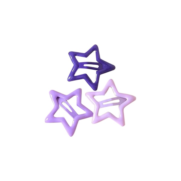 Hårklämmor Dopamin Star Hårklämmor, söta Pentagramklämmor och hårklämmor One Size Purple