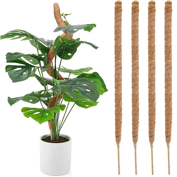 4 stk Monstera mosstænger til indendørs planter, bøjelig planteholder