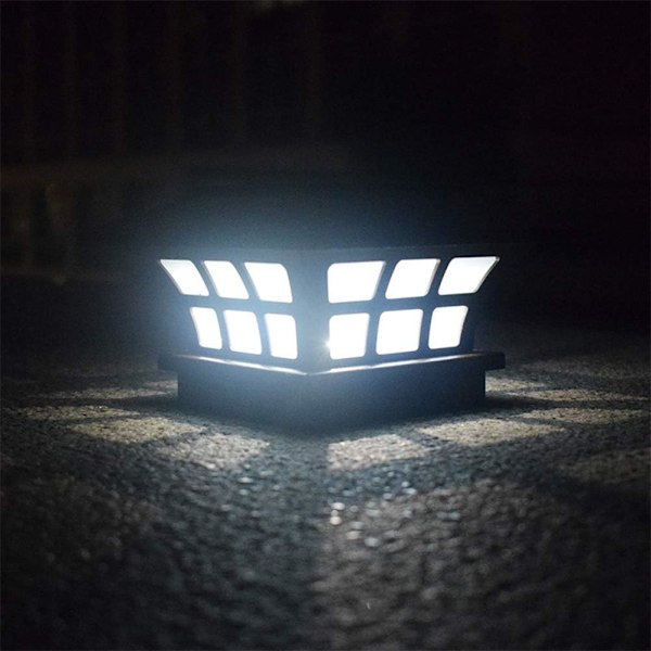 Solcellsdriven LED Stolplampa Utomhus Vattentät Stolplampa Landskap