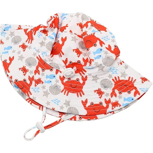 Unisex Vauvan Taaperon Aurinkohattu Lierihattu Rantahattu Lapsille (Punainen Rapu)-X71-