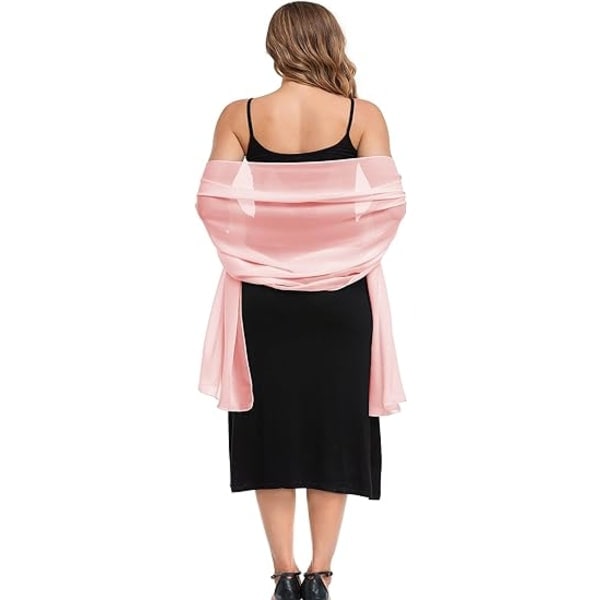 Pale Pink Evening Shawl and Scarf Chiffon - Elegant and Soft-FQ2-
