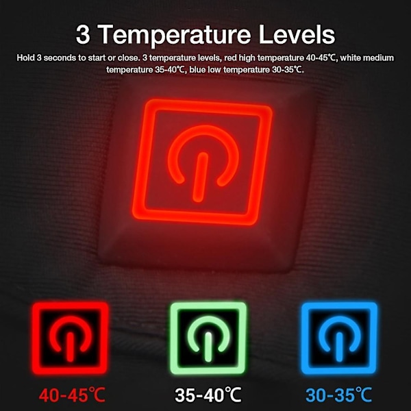 1 par opvarmede handsker 3,7V genopladelige batteridrevne elektriske håndvarmere konstant temperatur ca. 3-6 timer - Perfekt