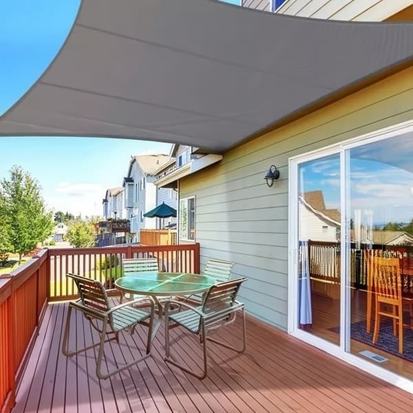 Solsejl med UV-beskyttelse til terrasse - 4x3 m grå gray