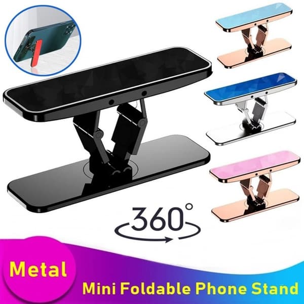Mini Telefonholder Metall Sammenleggbart Telefonstativ blue