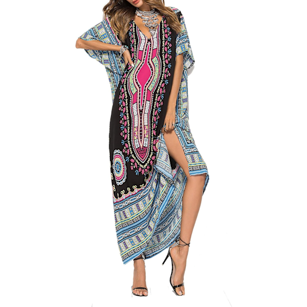 Etnisk Print Løs Kaftan Sommer Lang Nederdel-X71-