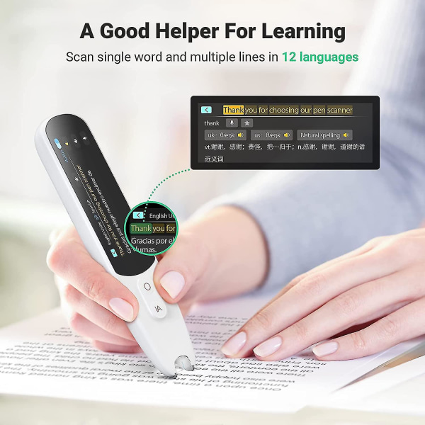 Pennskanner, text-till-tal-enhet för dyslexi, Ocr Digital Highlighter Reader Pen, Exam Reading Pen, Bluetooth språköversättare, ingen månadsavgift