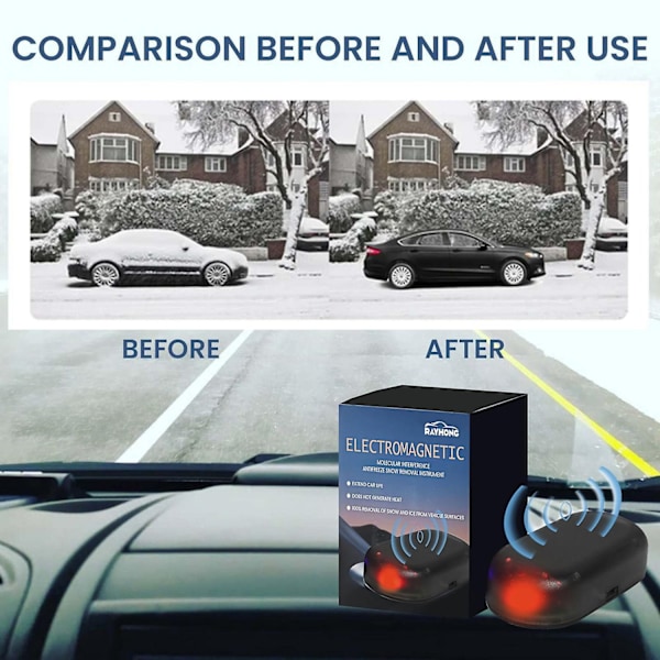 2 stk Bildeisfjerner Bærbar Mini Universal SUV Lastebil Kjøretøy Bilvindu Glass Vinter Elektromagnetisk Molekylær Interferens Frostbeskyttelse
