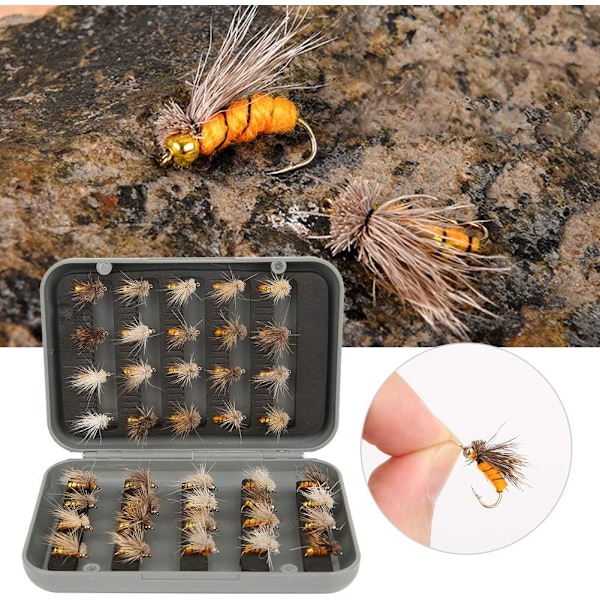 Sett for fluefiske, 40 fiskesluker Flugfiske E
