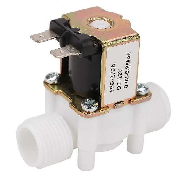 DC12V Normalt Lukket Vand Magnetventil G1/2 Tomme Plastik Elektrisk Magnetventil Dispenser
