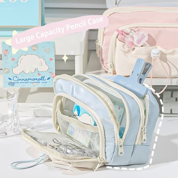 Five-layer large capacity pencil case, multi-functional pen holder, cute pen storage bag
